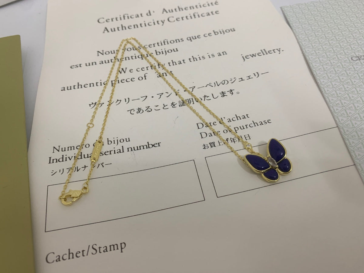 Gucci Blue Butterfly Necklace
