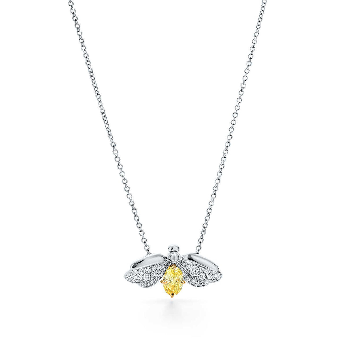 Tiffany Paper Flowers Yellow Cubic Zirconia Firefly Pendant